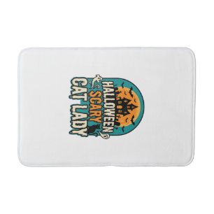 Tapis De Bain Dame de chat Halloween effrayante maison hantée vi