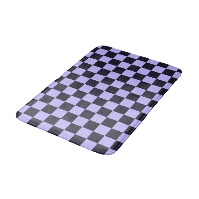 Tapis De Bain damier lilas français (Angle)