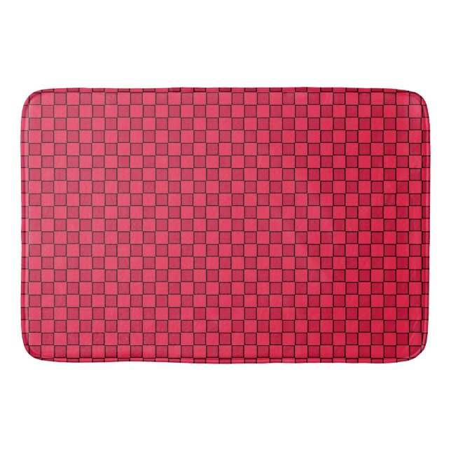 Tapis De Bain Damier Rouge Noir (Devant)