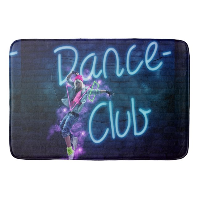 Tapis De Bain Dance Club Neon Graffiti Wall Avec Dancer Bath Mat (Devant)