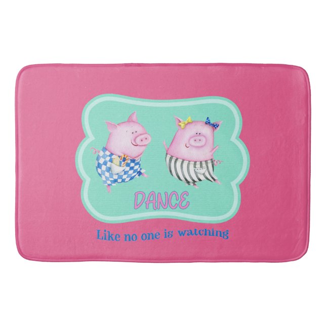 Tapis De Bain Danse comme personne ne regarde de joyeux cochons  (Devant)