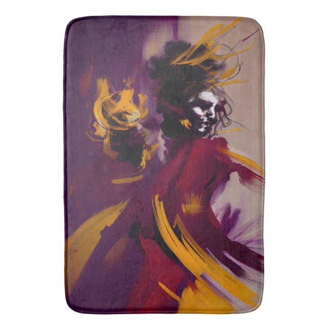 Tapis De Bain Danse de l'esprit – Figure abstraite expressive (devant Vertical)