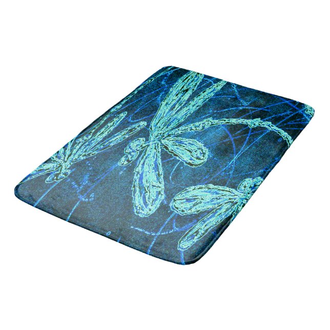 Tapis De Bain Danse de libellule Blue Tango (Angle)