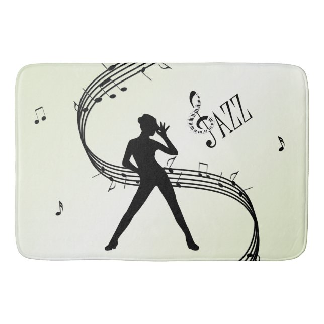 Tapis De Bain Danse Jazz Musique Olive Claire (Devant)