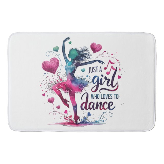 Tapis De Bain Danse Rétro Juste Une Fille Qui Aime Danser (Devant)