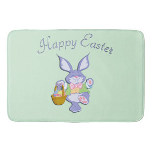 Tapis De Bain Danser Purple Lapin Pâques Monnaie Douche Rideau