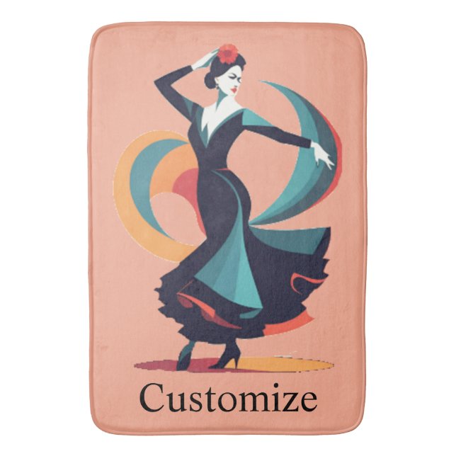 Tapis De Bain Danseuse flamenco Thunder_Cove (devant Vertical)