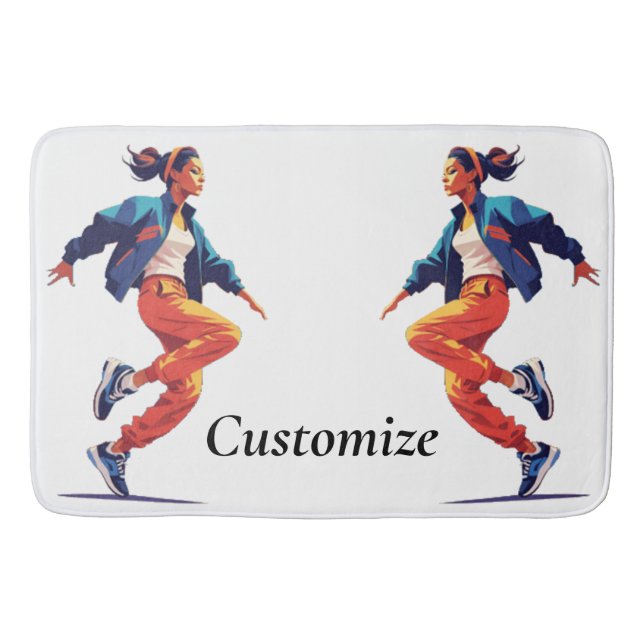 Tapis De Bain Danseuse Hip hop Thunder_Cove (Devant)