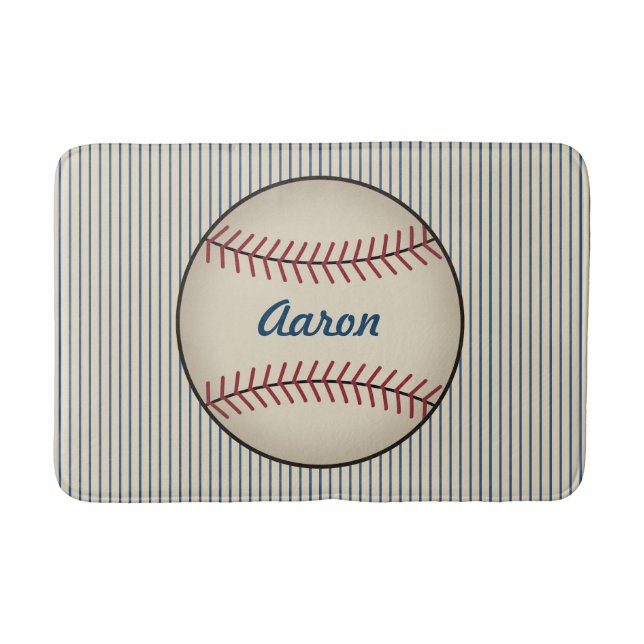 Tapis de bain de baseball pour salle de bain perso (Devant)