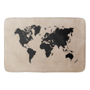 tapis de bain de carte du monde grand