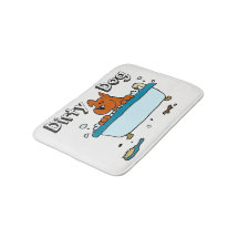 Tapis de bain de chien sale