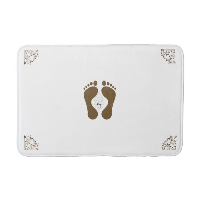Tapis de bain de conception de coin avec empreinte (Devant)