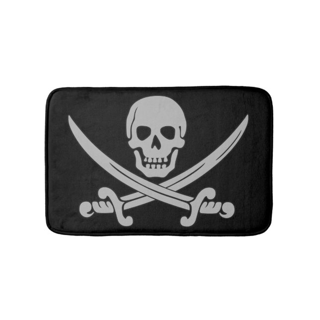 Tapis de bain de crâne et de pirate d'épées (Devant)