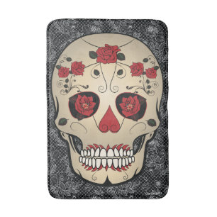 Tapis de bain de crânes de sucre - jour de l'art