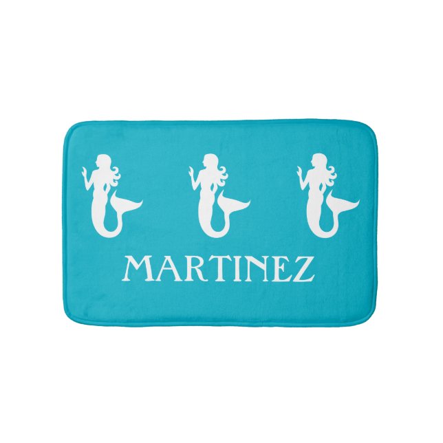 Tapis de bain de créature de mer de sirène de bleu (Devant)