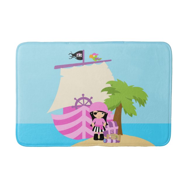 Tapis de bain de fille de bateau de pirate (Devant)