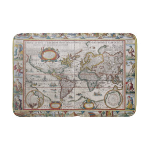 Tapis de bain de la carte du monde antique