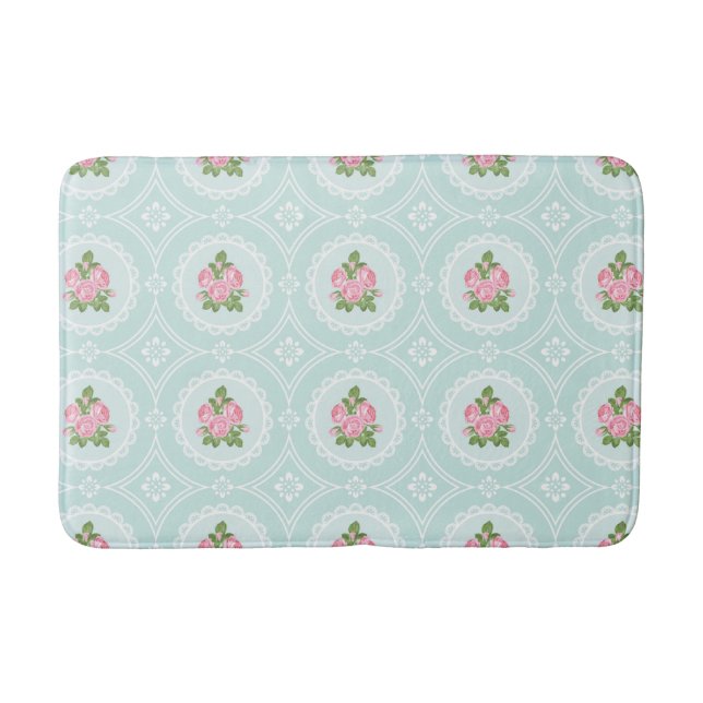 Tapis de bain de luxe - Tapis en dentelle rose sha (Devant)