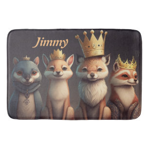 Tapis De Bain De mignons animaux sauvages en couronne