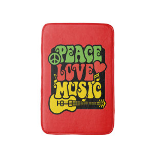 Tapis de bain de musique d'amour de paix