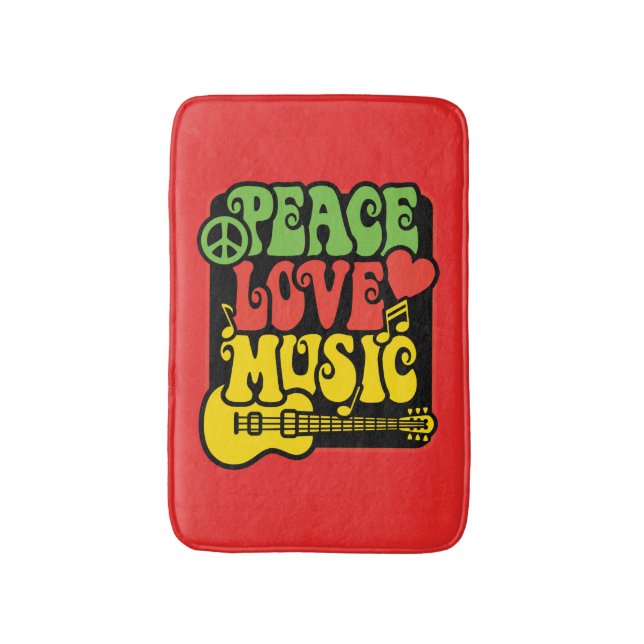 Tapis de bain de musique d'amour de paix (Devant (Vertical))