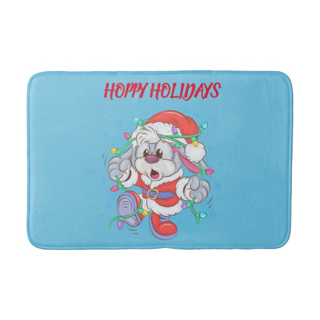Tapis de bain de Noël de lapin de fête (Devant)
