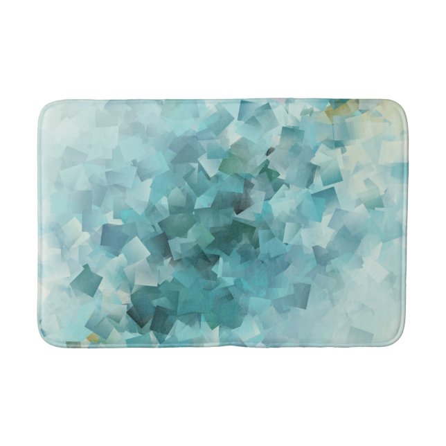 Tapis De Bain de nombreux petits diamants gris et bleus  (Devant)