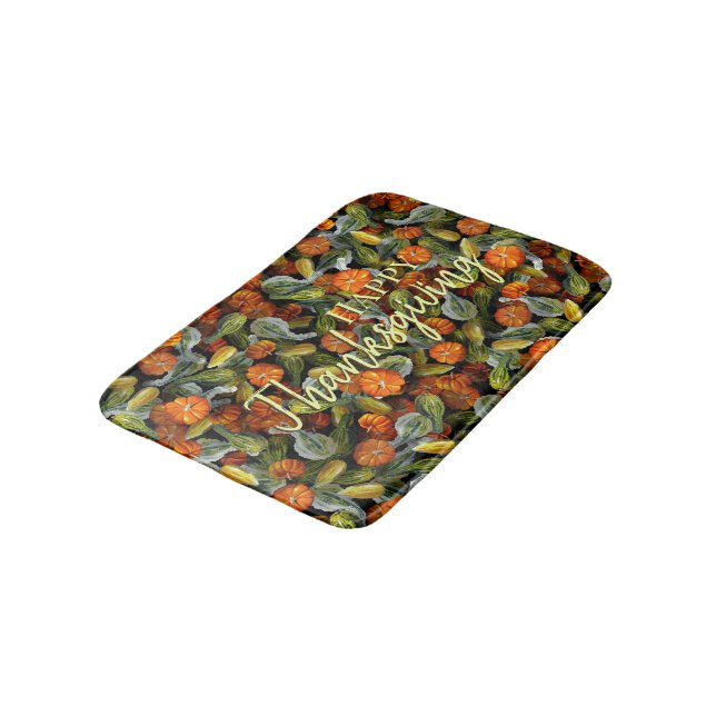 Tapis de bain de récolte d'automne citrouille, cou (Angle)
