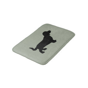 Tapis de bain de silhouette de chien de teckel