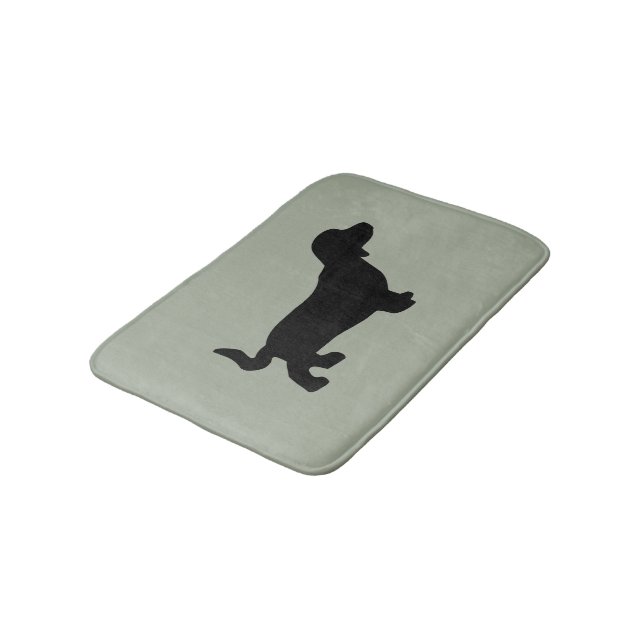 Tapis de bain de silhouette de chien de teckel (Angle)