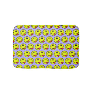 Tapis de bain de sourire d'Emoji de visage de