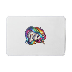 Tapis De Bain Débardeur artistique licorne à crinière arc-en-cie