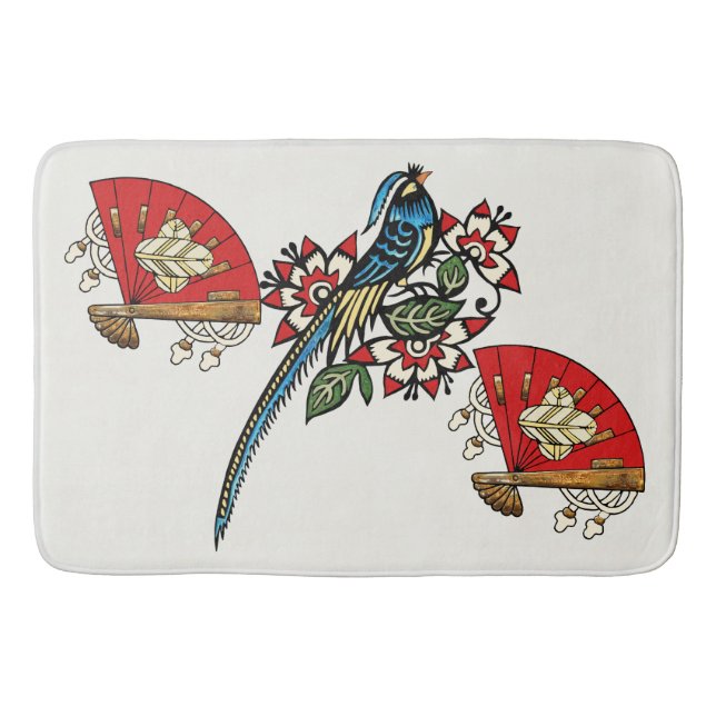 Tapis De Bain Déco d'oiseaux asiatiques (Devant)
