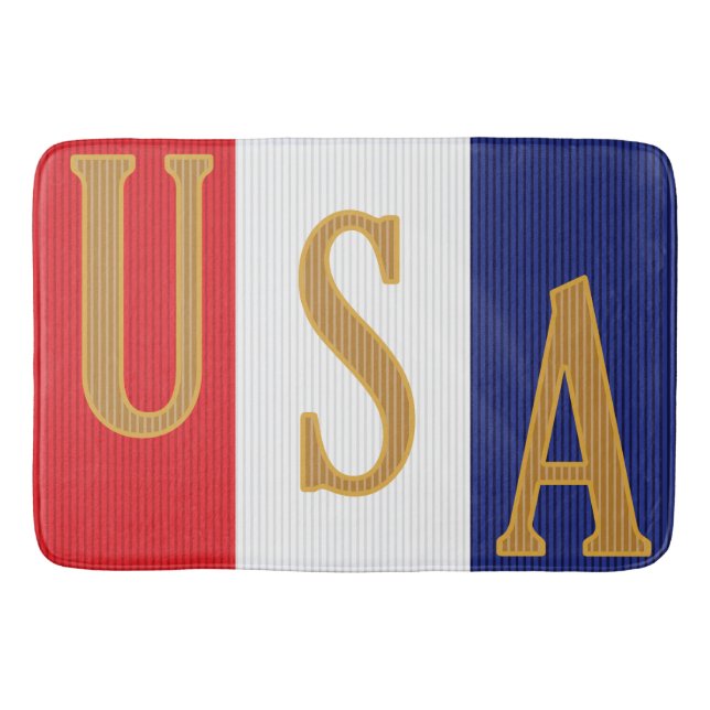 Tapis De Bain Décor à rayures USA (Devant)