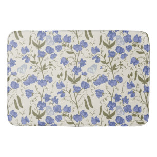 Tapis De Bain Décor blanc pois doux et crème cottagecore
