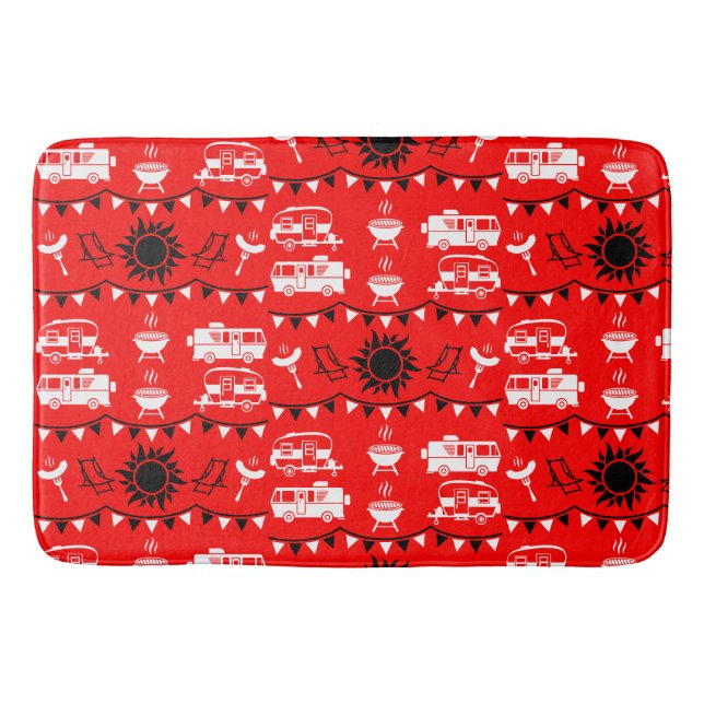 Tapis De Bain Décor camping Caravan (Devant)