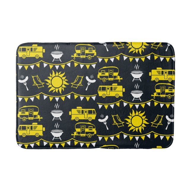 Tapis De Bain Décor camping Caravan (Devant)