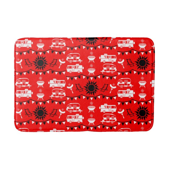 Tapis De Bain Décor camping Caravan (Devant)