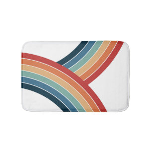 Tapis De Bain Décor couleur double rétro style arc-en-ciel