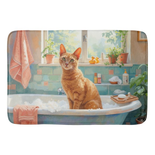 Tapis De Bain Décor de bain pour chat abyssin (Devant)