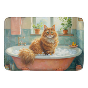 Tapis De Bain Décor de bain pour chat de forêt norvégienne