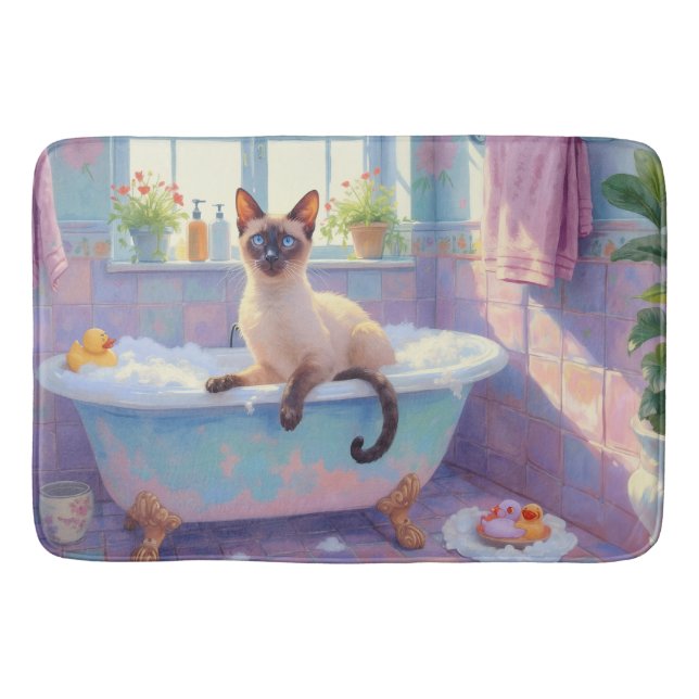 Tapis De Bain Décor de bain pour chat siamois (Devant)
