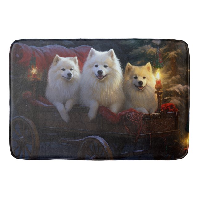 Tapis De Bain Décor de Noël américain esquimau enneigé (Devant)