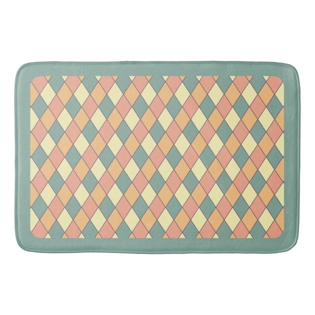 Tapis De Bain Décor de salle de bain géométrique Harlequin paste (Devant)