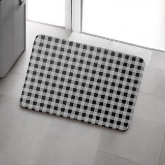 Tapis De Bain Décor de salle de bain moderne à carreaux noir gri