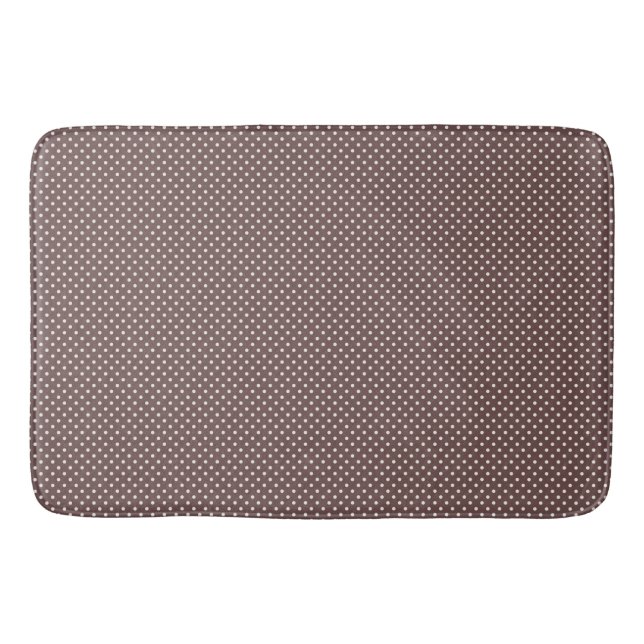 Tapis De Bain Décor de salle de bain rétro à pois ivoire marron (Devant)