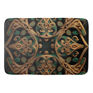 Tapis De Bain Décoration Motif en bronze vert