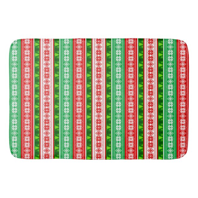 TAPIS DE BAIN DÉCORATIONS DE NOËL DESIGN ROUGE BLANC VERT (Devant)