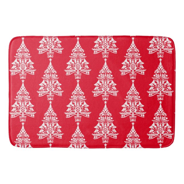 Tapis De Bain Décorations de Noël traditionnelles scandinaves (Devant)