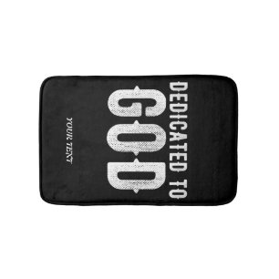 TAPIS DE BAIN DÉDIÉ À DIEU COOL PERSONNALISABLE TEXTE BLANC